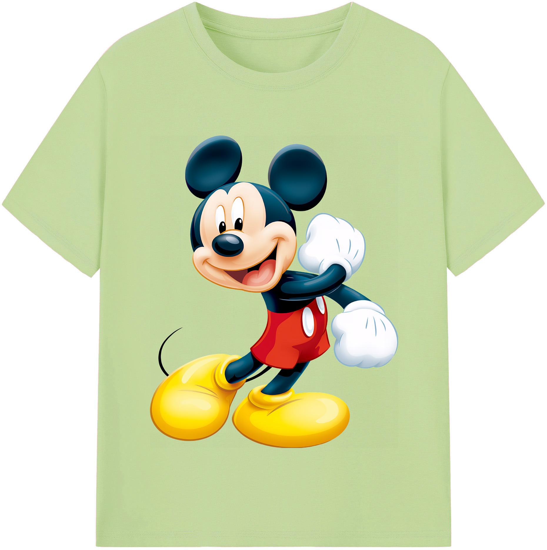（画像用） ミッキーマウス Mickey Mouse 綿100％半袖Tシャツ（フロントプリント）